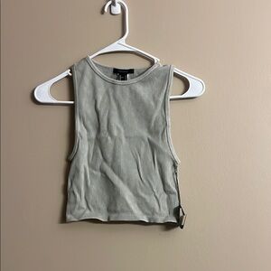 Ribbed Gray Sleeveless Top